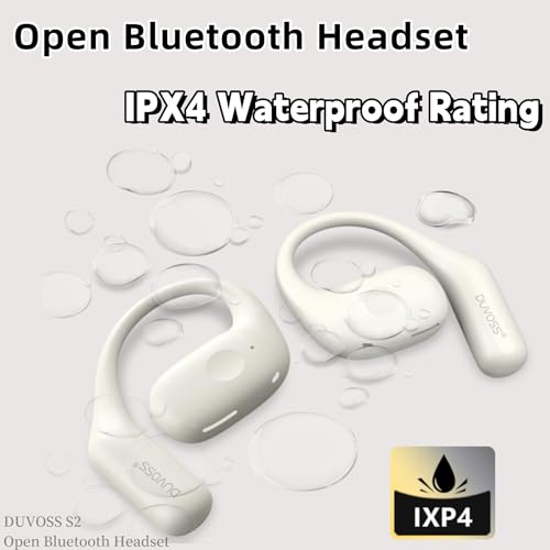 Open Ear Earbuds, True Wireless Headphones with Earhooks | Bluetooth 5.3 Air Conduction Sport Headphones | IPX4 Waterproof, Lightweight with Microphone