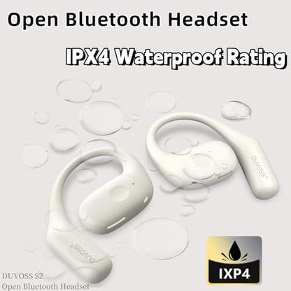 Open Ear Earbuds, True Wireless Headphones with Earhooks | Bluetooth 5.3 Air Conduction Sport Headphones | IPX4 Waterproof, Lightweight with Microphone