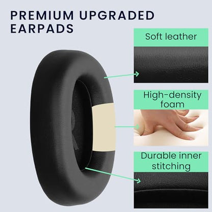 kwmobile Ear Pads Compatible with TOZO HT3 / HT2 Earpads - 2X Replacement for Headphones - Black