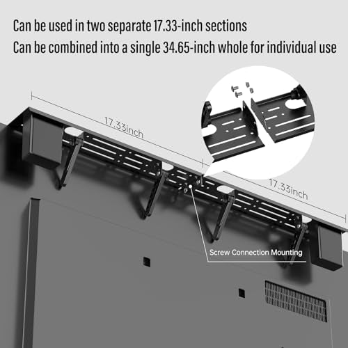 CABTE Adjustable Steel TV Top Shelf for Soundbar, Soundbar Stand | No Drilling Universal Soundbar Mount ,Game Console, Cable Box, Router Shelves (34.65 x 4.33 inch) - style: 34.65 x 4.33 inch