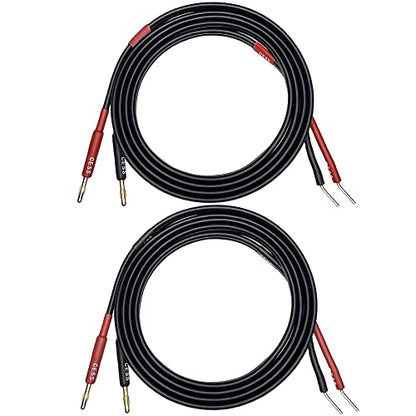 CNCESS Banana Plug to Pin Plug Speaker Cable, 12AWG, 6 ft, 2-Pack - size: 6 Feet