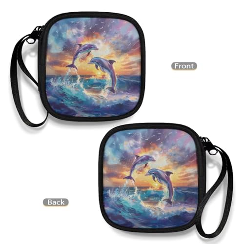 Dolphin Lightweight Headphone Storage Bag, Portable Headset Carrying Pouch Headphone Case Bag Soft Travel Pouch for Ear Headphones Headphone Holder - color: Dolphin