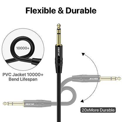 EBXYA 1/4 TRS to XLR 3ft 2Pack - 6.35mm 3Pin Balanced Female Audio Cable | Double Shielding, Oxygen-Free Copper, for Mixers, Amps, Studio Recording - size: 3 feet-2 Pack, style: TRS to XLR Female