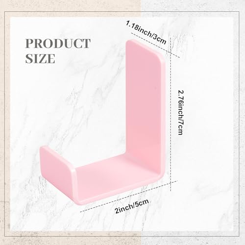 Weewooday 4 Pieces Headphone Hanger Headset Stand Holder, Pink | Adhesive Wall Mount Headphone Hook under Desk Acrylic Gaming Earphones Hanger for Earphone Controller - color: Pink
