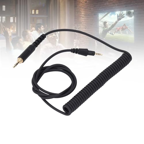 Diyeeni Coiled 2.5mm to 3.5mm Audio Cable, Replacement Headphone Wire for Pioneer DJ HDJCUE1 HDJCUE1BT HDJX5 HDJX7 HDJS7, Retractable Spring Cord Cable with 6.35mm Plug, 4ft to 6.6ft