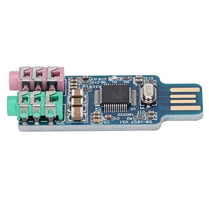 Generic USB Audio Adapter External USB Sound Card CM108 Plug Play No Driver Needed Portable to 3.5mm Audio Converter with 3.5mm Jack for Computer Laptop PC