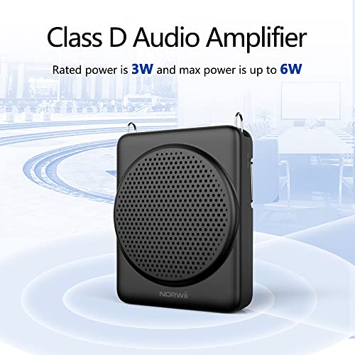 Mini Voice Amplifier with Microphone Headset, Portable Speaker with Mic | Quick Charging Amplifier, Wired Headset Microphone with Speaker for Teachers, Training, Meeting, Tour Guide, Yoga, Classroom - color: Black