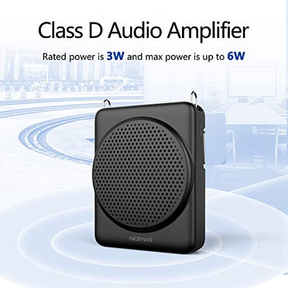 Mini Voice Amplifier with Microphone Headset, Portable Speaker with Mic | Quick Charging Amplifier, Wired Headset Microphone with Speaker for Teachers, Training, Meeting, Tour Guide, Yoga, Classroom - color: Black
