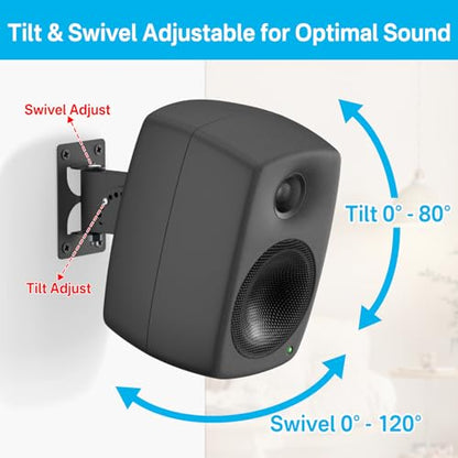 Metal Speaker Wall Mount for Genelec Speaker Mount - Tilt & Swivel Studio Monitor Wall Mount for Genelec G1 G2 G3 8010 8020 8030 8320 8330 And More Studio Monitor Mount with Hardware Kit, 2 Pack - style: 2 Pack