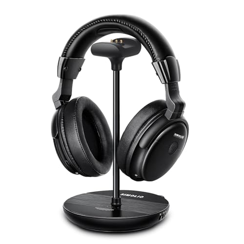 SIMOLIO Wireless TV Headphones for Seniors Hard of Hearing Bluetooth for PC | Clear Voice & Loud Volume, OPT/AUX Passthrough to Soundbar, L/R Audio Balance, Ambient Mode, Battery & Earpads Replaceable - style: One Headset