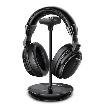SIMOLIO Wireless TV Headphones for Seniors Hard of Hearing Bluetooth for PC | Clear Voice & Loud Volume, OPT/AUX Passthrough to Soundbar, L/R Audio Balance, Ambient Mode, Battery & Earpads Replaceable - style: One Headset