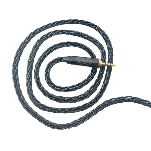 HiFi in Ear Earphone Replacement Cable 8 Core Silver Plated Copper Upgrade Earphone Cable for CCA C10 C16 KZ AS10 ZS10 ZS6 ZSR ZST ES4 Earphones(Black, 2PIN 2.5MM) - size: 2PIN 2.5MM