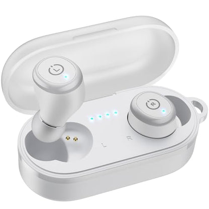 TOZO T10 Wireless Earbuds Powerful Bass Stereo Wireless Charging, APP, IPX8 | Waterproof, 55H Playtime, Ergonomic Design In Ear buds, App Customize EQ, Bluetooth 5.3 Headphones for Work, Travel, White - color: Matte White