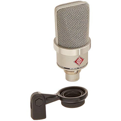 NEUMANN TLM-102 Large Diaphragm Studio Condenser Microphone (Nickel) with Suspension Shockmount & Pop Filter