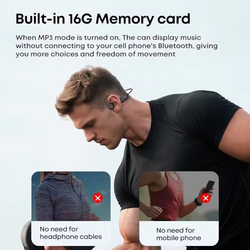 Open Ear Bone Conduction Swimming Headphones, IPX8 Waterproof, 16GB Memory, Bluetooth 5.4, AI Call Noise Reduction, Magnetic Fast Charge, 8.5H Playtime for Swim Run Bike-White&Green - color: white&green