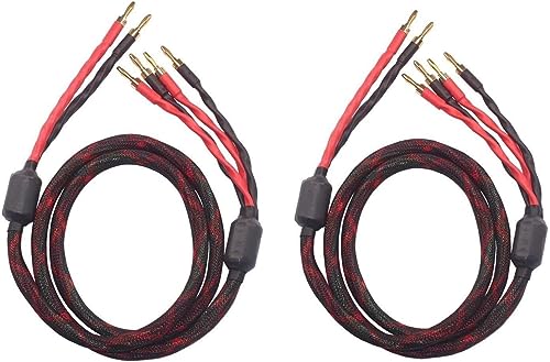 k4B-2B Bi-Wire Speaker Cable (2 Banana Plugs - 4 Banana Plugs), 1pair Set (Total 12banana Plugs), k4B-2B (4M(13.12ft)) - size: 4 meters (13.12 feet)