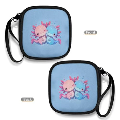 Cute Axolotl Carrying Earphone Case Pouch Storage Bag Holder-Earbud Case Headphones Storage Bag Pouch for Headphone, Bluetooth - color: Cute Axolotl