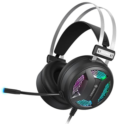ENHANCE Scoria 2 Wired Gaming Headset - Gaming Headphones with 7.1 Surround Sound, Soft Memory Foam Earpads, Fast Access Controls - Headset with Mic Compatible with PlayStation, PC, Laptop