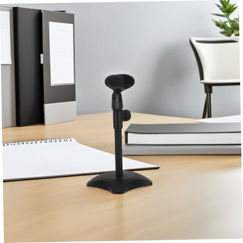 Adjustable Desktop Mic Stand round Base for Handheld and Heavyweight Microphones, Portable and Heavy-duty Abs and Iron Construction, for Lectures and Video Conferences