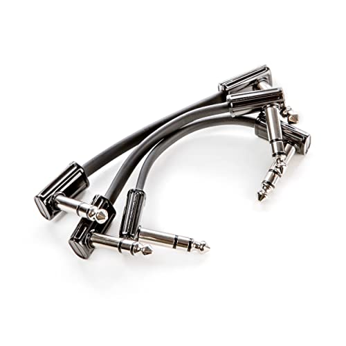 Jim Dunlop (3PDCISTR03), 1/4-Inch Right Angle MXR Ribbon TRS Patch Cable 3 in|7.6 cm-3 Pack (3PDCISTR03R) - size: 3 inches