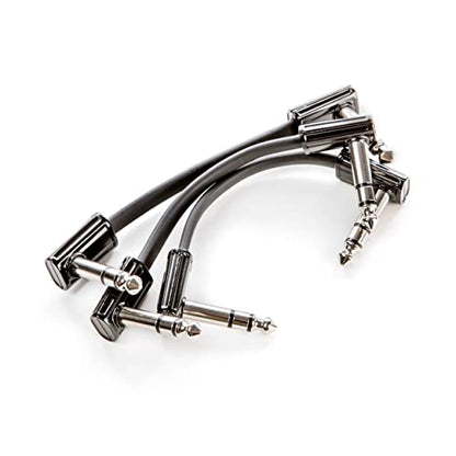 Jim Dunlop (3PDCISTR03), 1/4-Inch Right Angle MXR Ribbon TRS Patch Cable 3 in|7.6 cm-3 Pack (3PDCISTR03R) - size: 3 inches