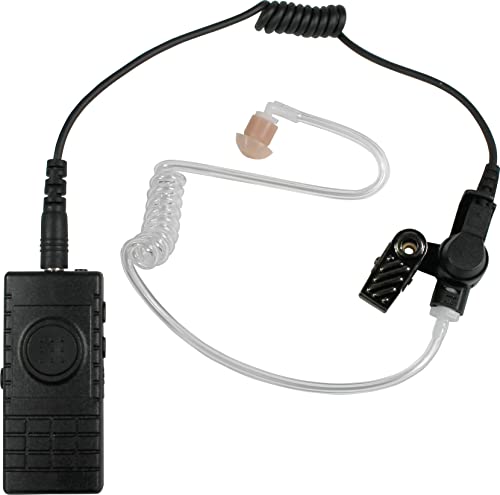 PRYMEBLU® BTH-300-MAX is Multi-Functional Bluetooth Lapel Microphone for Two-Way radios, cellphones, and Tablets for PoC Apps (BTH-300-MAX-KIT2 with Recon™ Series Clear Tube Earphone) - style: BTH-300-MAX-KIT2 with RECON™ SERIES CLEAR TUBE EARPHONE