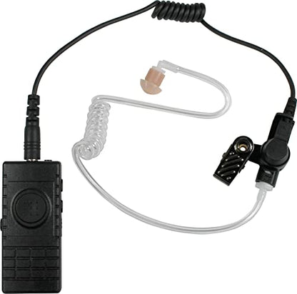 PRYMEBLU® BTH-300-MAX is Multi-Functional Bluetooth Lapel Microphone for Two-Way radios, cellphones, and Tablets for PoC Apps (BTH-300-MAX-KIT2 with Recon™ Series Clear Tube Earphone) - style: BTH-300-MAX-KIT2 with RECON™ SERIES CLEAR TUBE EARPHONE
