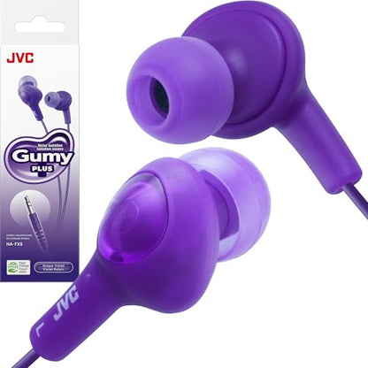 JVC HAFX5V Gumy Plus Inner Ear Headphones (Grape Violet) - color: Violet, size: One Size