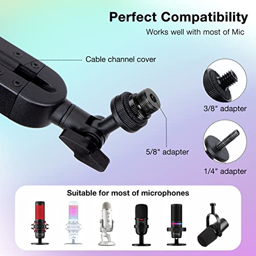 Blue Yeti Boom Arm with Extension Tube - Mic Boom Arm Compatible with Blue Yeti, Adjustable Boom Height Microphone Stand for HyperX QuadCast, Shure MV7, Rode, and Most Gaming Mic By SUNMON - color: Blue Yeti Boom Arm