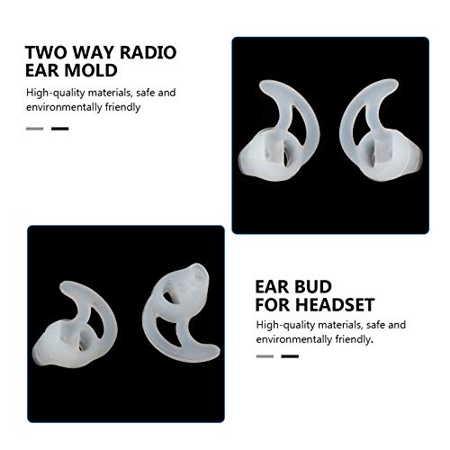 1 Pair Replacement Ear Tips, Secure Fit Silicone Fin Hooks for Acoustic Tube Earpiece & Coil Tube Kits, Sweatproof for Security Work & Sports