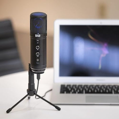 512 Audio by Warm Audio Tempest - Large Diaphragm Studio Condenser USB Microphone + Stand + Shock Mount for Recording and Streaming