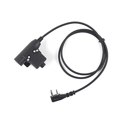 Throat Mic Tactical Earpiece U94 PTT 2 Pin TK Jack 7.0mm Plug Push to Talk Headset for Baofeng UV5R BF-F8HP UV-17 BF888S Quansheng UV-K58 UV-K6 Walkie Talkie for Kenwood TYT