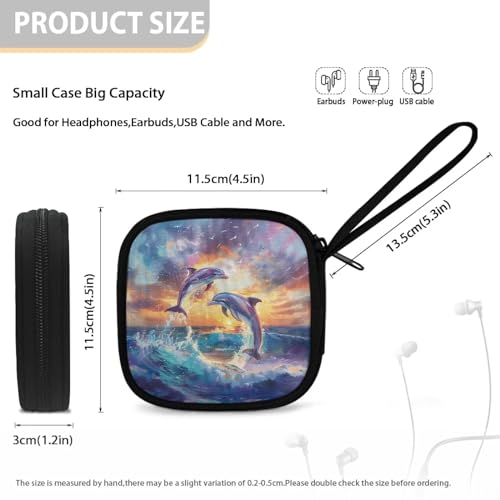 Dolphin Lightweight Headphone Storage Bag, Portable Headset Carrying Pouch Headphone Case Bag Soft Travel Pouch for Ear Headphones Headphone Holder - color: Dolphin