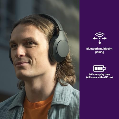 PHILIPS H8506 Over-Ear Wireless Headphones with Noise Canceling Pro (ANC) and Multipoint Bluetooth Connection, 60 Hours Playtime, (TAH8506BK/00),Black