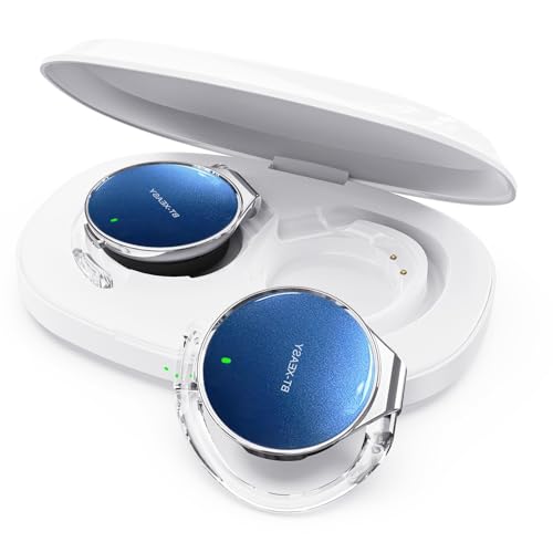 Open Ear Earbuds with 52Hrs Playtime, Ergonomic Ear Hook Design, | Clip on Earphones Dual-Device Bluetooth 5.4 Headset for Running & Work - color: White blue