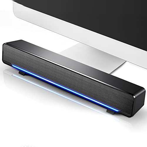 Computer Speakers Dolby Surround Computer Sound for Desktop Player Bass Surround Sound Box Tv Bass to Fit Any 3.5mm Input for Laptops PC Cellphones USB Wired Stereo Soundbar Music