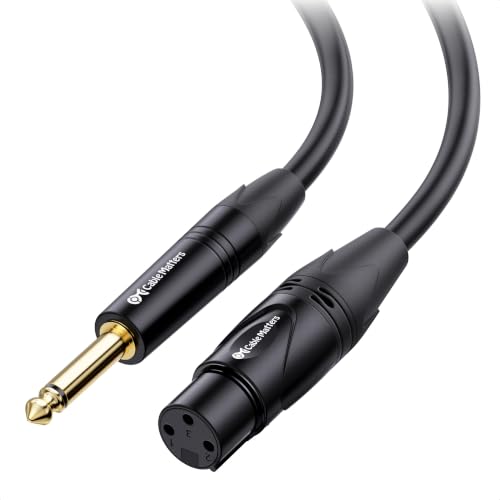 Cable Matters XLR to 1/4 TS Microphone Cable, 1/4 Male to XLR Female, 3ft | Unbalanced, Female XLR to Male 1/4 (6.35mm) TS Cable - size: 3 ft