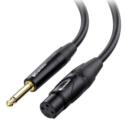 Cable Matters XLR to 1/4 TS Microphone Cable, 1/4 Male to XLR Female, 6ft | Unbalanced, Female XLR to Male 1/4 (6.35mm) TS Cable - size: 6 ft
