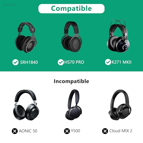 Geekria Shield Headphones Case Compatible with HyperX Cloud III/II, SHURE SRH1840, Corsair HS70 PRO, AKG K271 MKII, Replacement Hard Shell Travel Carrying Bag with Cable Storage (Black)