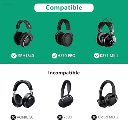 Geekria Shield Headphones Case Compatible with HyperX Cloud III/II, SHURE SRH1840, Corsair HS70 PRO, AKG K271 MKII, Replacement Hard Shell Travel Carrying Bag with Cable Storage (Black)