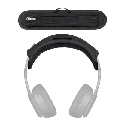 Headband Cushion Cover Compatible with Beats Studio Pro, Studio 3, Studio 2, Solo 4, Solo 3, Solo 2, Solo Pro Headphones, 6mm Thick Soft Cushion, No Wobble Zipper Slider, with Hanging Loop