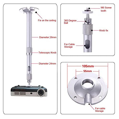 FEELIN Speaker Stand Projector Wall Mount Speaker Stand Ceiling Bracket Metal Bracket Adjustable 360 Degree Projector Stand Media Stand Audio-Video Shelving (Color : B) - color: B