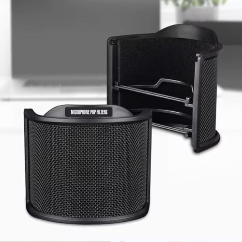 Pop Filter,Microphone Filter, U Shape Mic Filter 3 Layer Compact Windscreen for Speaking or Singing