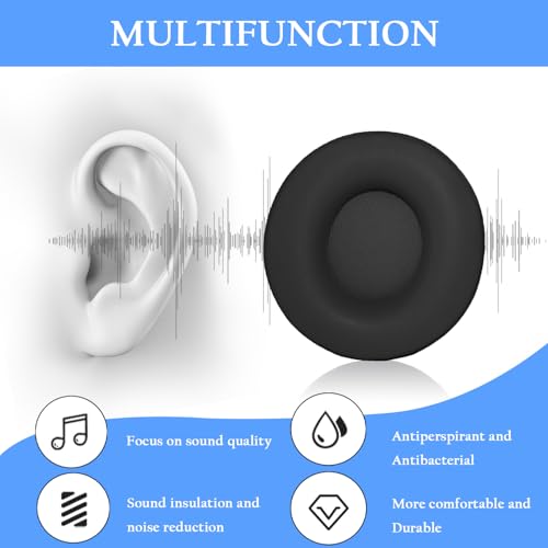 Adhiper Solo Pro Replacement Earpads for Beats Solo Pro Headphones(Black) | Protein Leather Ear Pads,Noise Isolation Memory Foam Ear Cushion ,Durable ,Anti-Sweat,Soft and Comfortable - color: Black