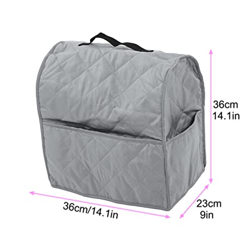 Kitchen Mixer Cover Carry Bag Premium Quilted Polyester Pongee Fabric Protective Dust Cover for Stand Mixers Blenders Storage 36cm x 36cm x 9.1in (Grey) - color: Gray