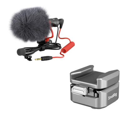 SMALLRIG Shotgun Mic for Camera and HawkLock H18 Quick Release Support with Cold Shoe