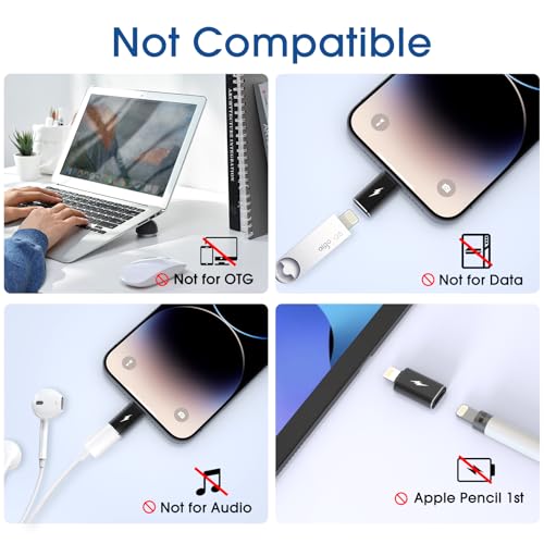 TechMatte USB C to Lightning Adapter 2 Pack 2.2A Charging Data Transfer - color: Black, size: 2 Pack