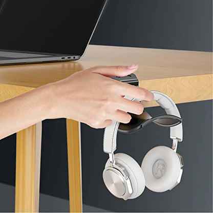 2-Pack Never Fall Headphone Hook Hanger Wall Mount Headset Holder - color: Black Z(2 Pack)
