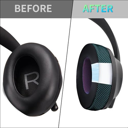 Upgraded Replacement Ear Pads for Bose 700 Noise Cancelling (NC700) - Cooling Gel Replacement Ear Pads, Ice Silk Fabric Memory Foam, Added Thickness, Extra Durable Ear Cushions–Black/Blue - color: Black/Blue