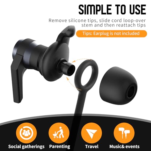 Ptwola 2 Pack Silicone Earphones Anti-Lost Straps Soft Safety Tug-Resistant Sports Earplug Lanyard Flexible Wire Cable Connector Cord Fits Any Wireless Bluetooth Earphones